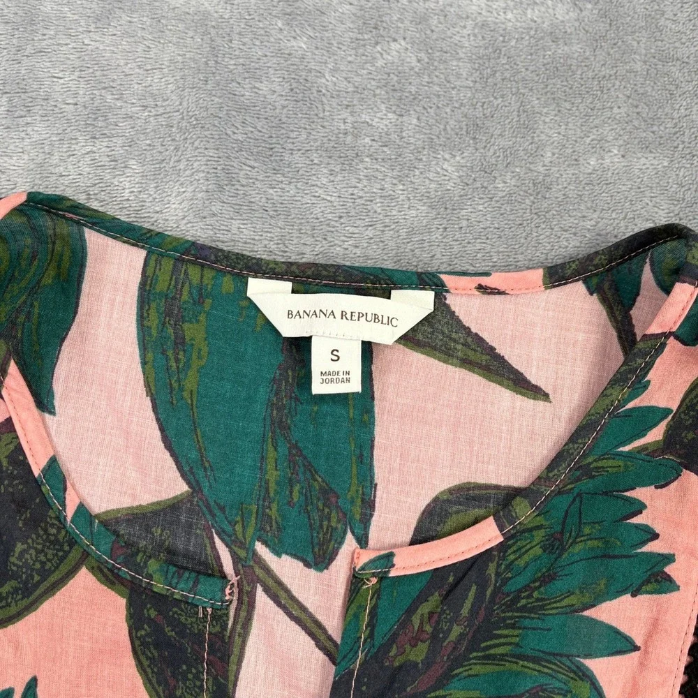 BR Floral Puff Sleeve Statement Blouse S Pink Green Romantic Victorian Inspired